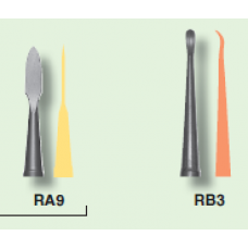 Инструмент моделировочный для работы с пластмассой и композитом, ручка черная с насадками (RA9,RB3) - тефлон.покрытие